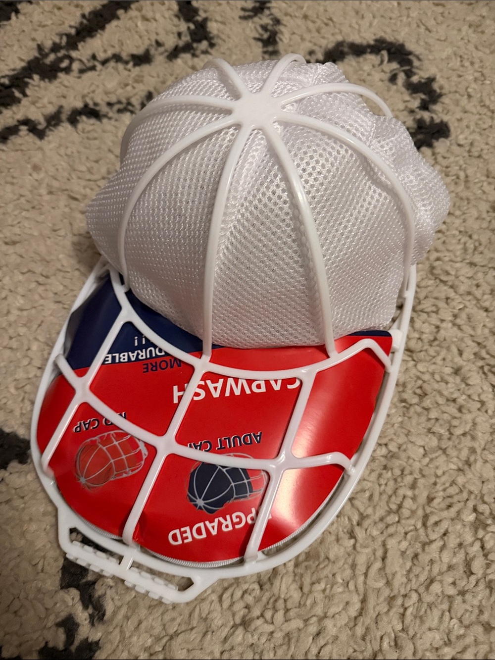 White Adjustable Basketball hat cap washing cleaning for laundry